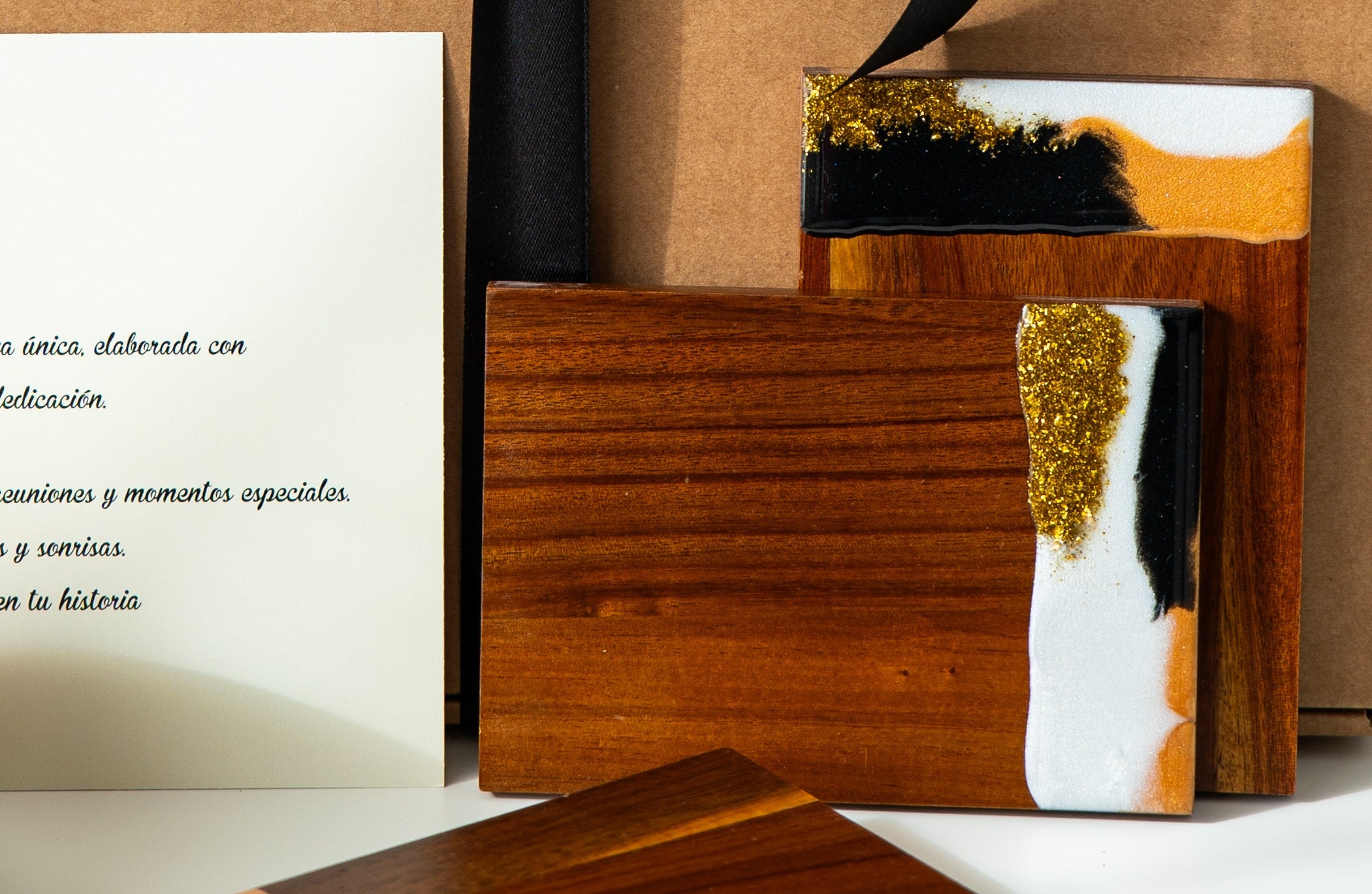 Posavasos Mármol Oro y Negro - Imagen 3