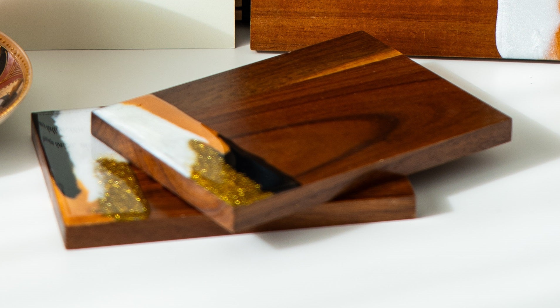 Posavasos Mármol Oro y Negro - Imagen 4