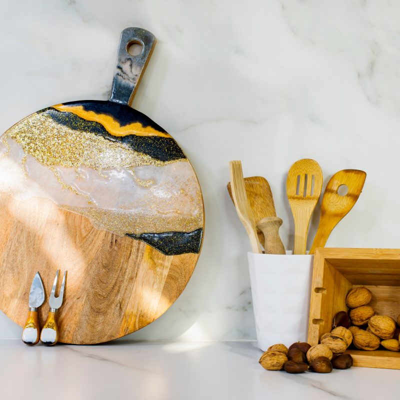 Tabla Mármol Oro y Negro